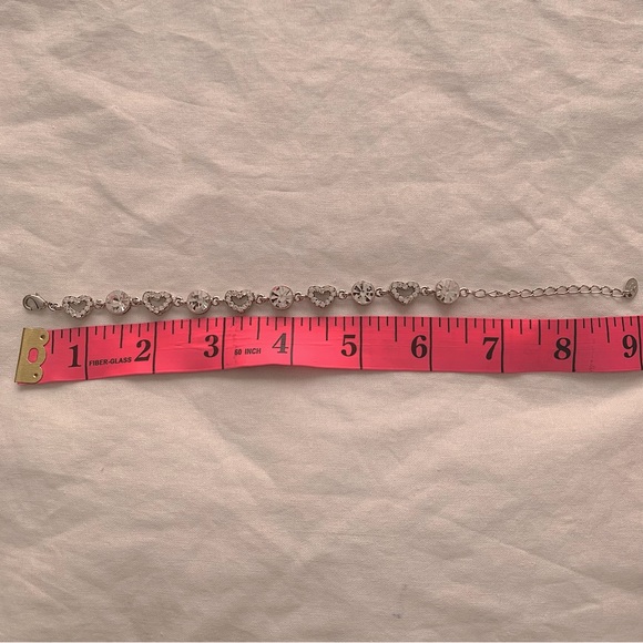 ✨💎Y2K Sparkly Heart and Round Cut Diamond CZ Bracelet - Picture 3 of 3